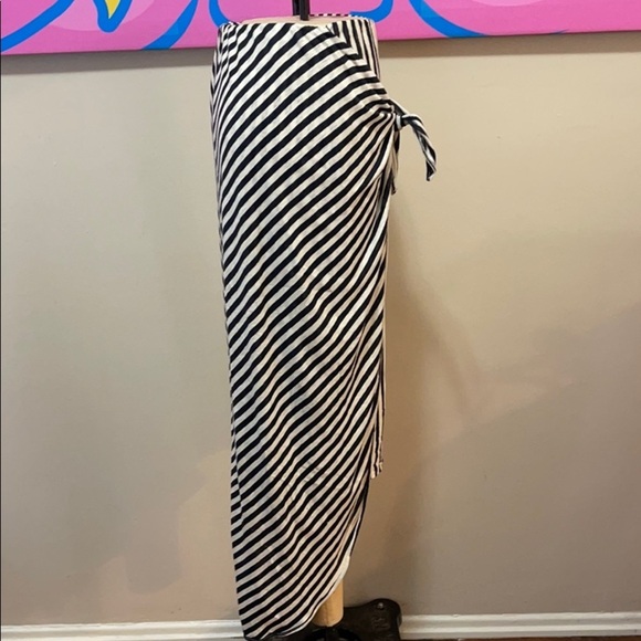 Splendid x Margherita Black White Linen Striped Skirt - Picture 6 of 12